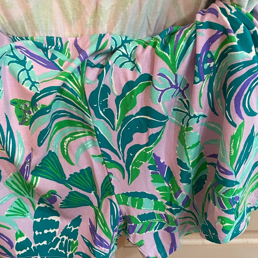 Lilly Pulitzer has designed a lavender and green romper. Size L , worn one time! - Picture 4 of 5
